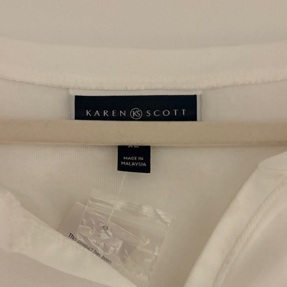 Karen Scott White Short Sleeve Tee - Picture 2 of 4